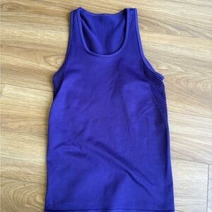 Fabletics Musetta Seamless Openwork Tank Top‎ Purple Actuvewear See Measurements